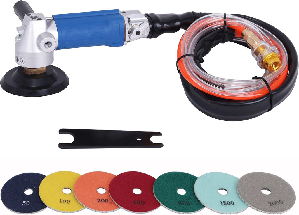 4" Pneumatic Wet Polisher Grinder Sander with 7 Pieces Polishing Pads K515