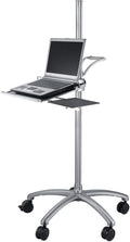 Aluminum Mobile Laptop Cart on Wheels, Height Adjustable Rolling Laptop Stand with Mouse Tray Z842743