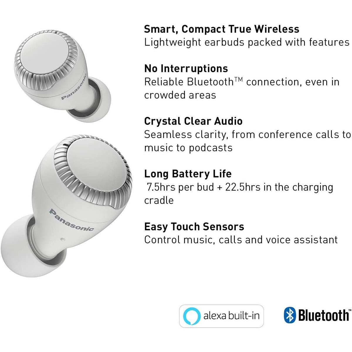White True Wireless Bluetooth Earphones N1918