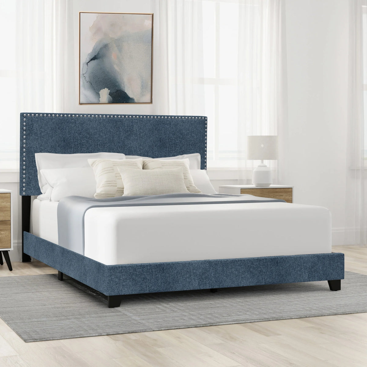 Charcoal Fabric Upholstered Queen Bed L55525