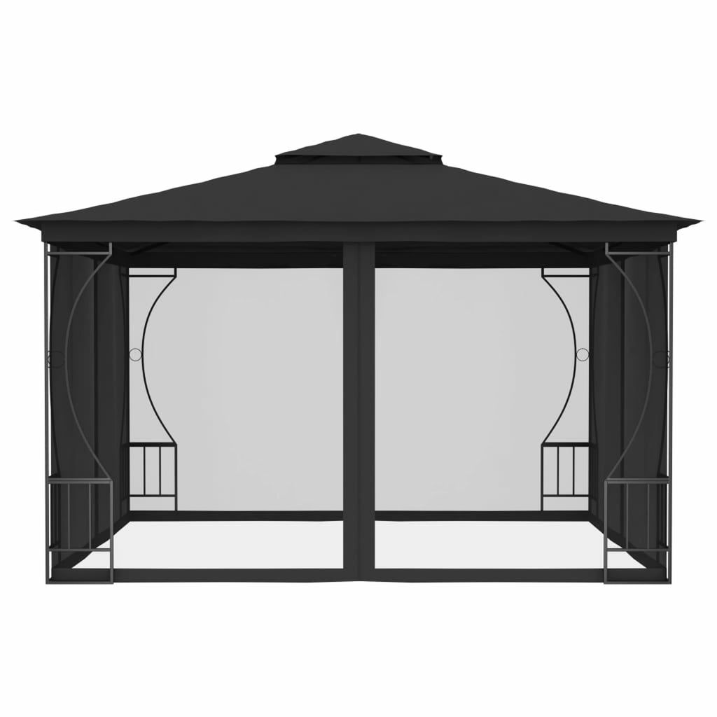 Gazebo with Nets 9.8'x9.8'x8.7' Anthracite J6352