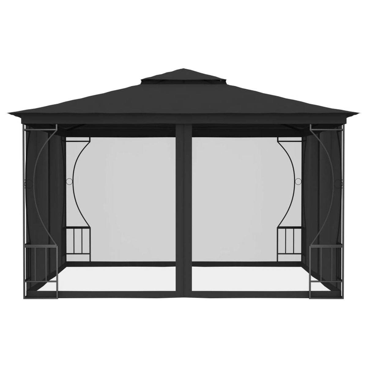 Gazebo with Nets 9.8'x9.8'x8.7' Anthracite J6352