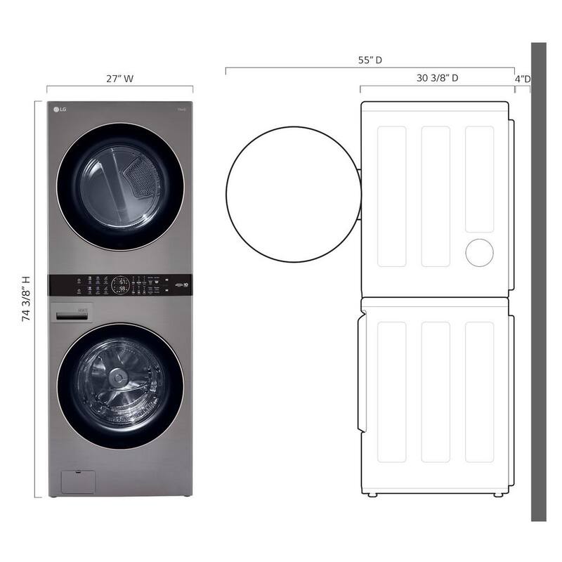 4.5 Cu.Ft. Front Load Washer & 7.4 Cu.Ft. Electric Dryer T830