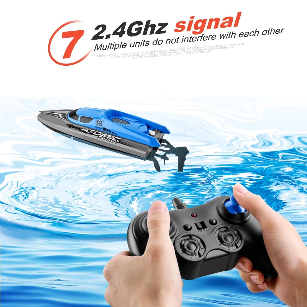 RC Boat Remote Control Boat 30KMH IPV7 Waterproof 2.4GHz 4 Channel Racing Boat C648965