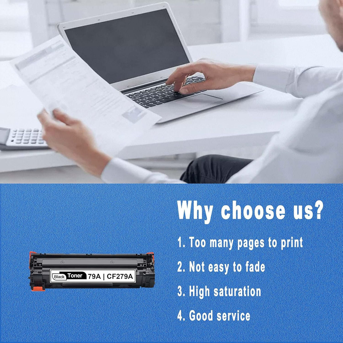 3-Pack Black Toner Cartridge for HP CF279A Printer T81592