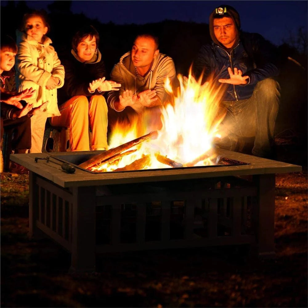 32 Square Iron Wood Burning Fire Pit K57421