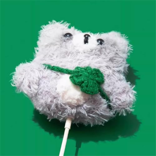 Cartoon Plush 3D Bear Pattern Earbuds Case U384215