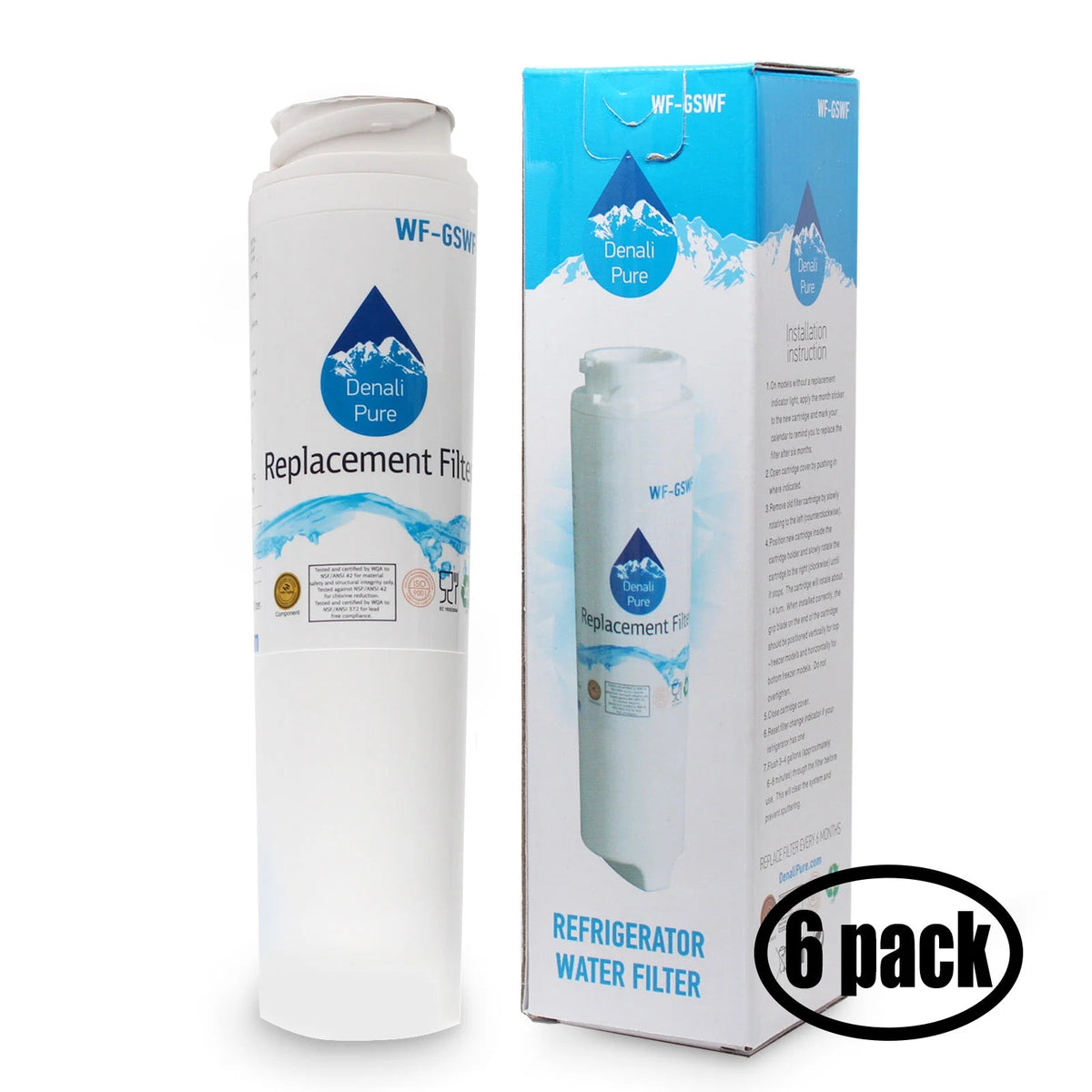 6-Pack Replacement Refrigerator Water Filter Cartridge L9106