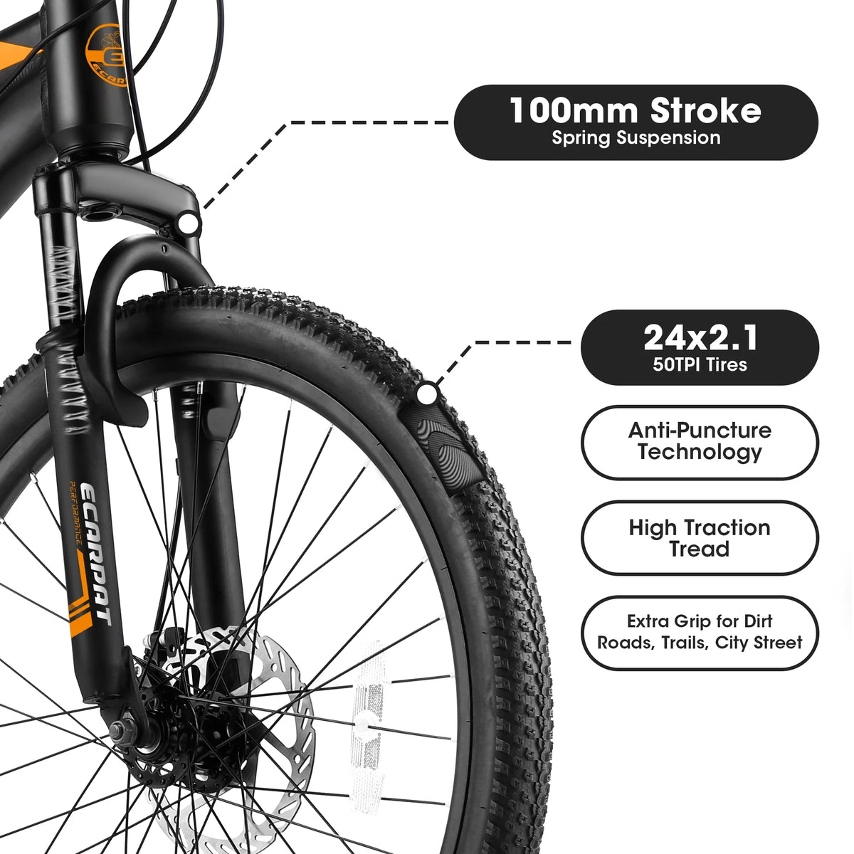 24 inch Aluminum Mountain Bike with Disc Brakes A679