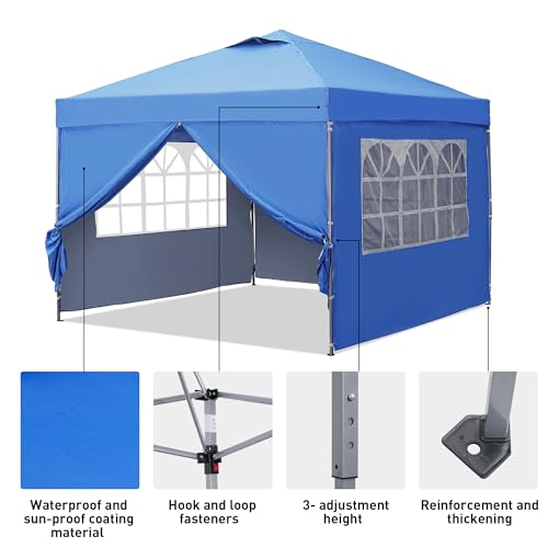 10x10ft Pop-up Canopy Tent with 4 Removable SideWalls B313