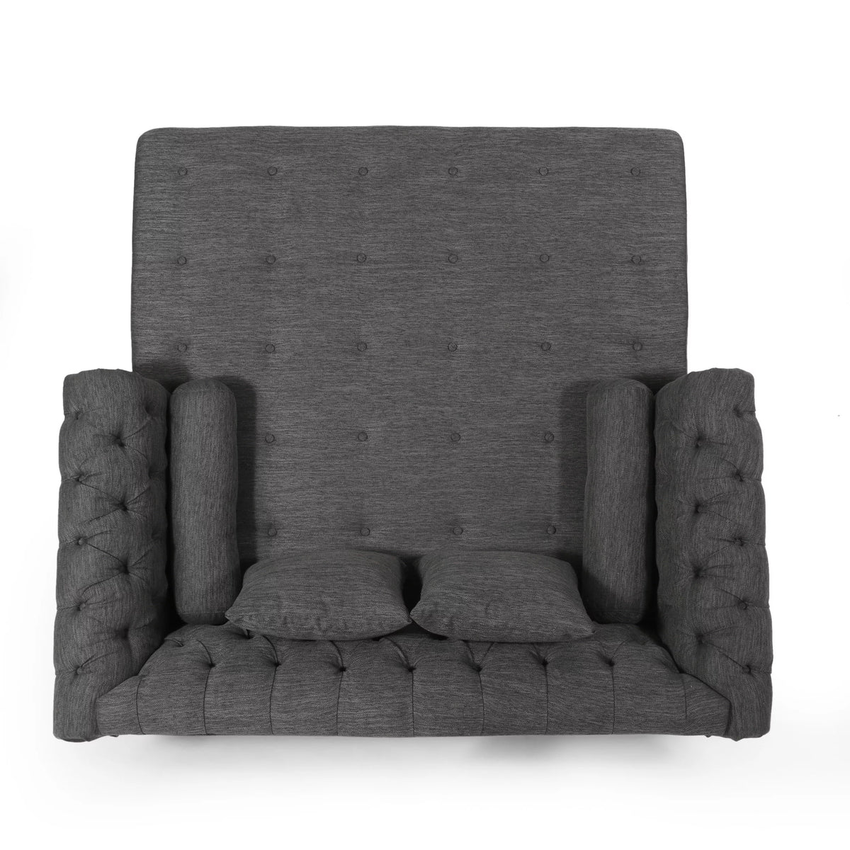 Dark Brown and Charcoal Tufted Chaise Lounge P6219