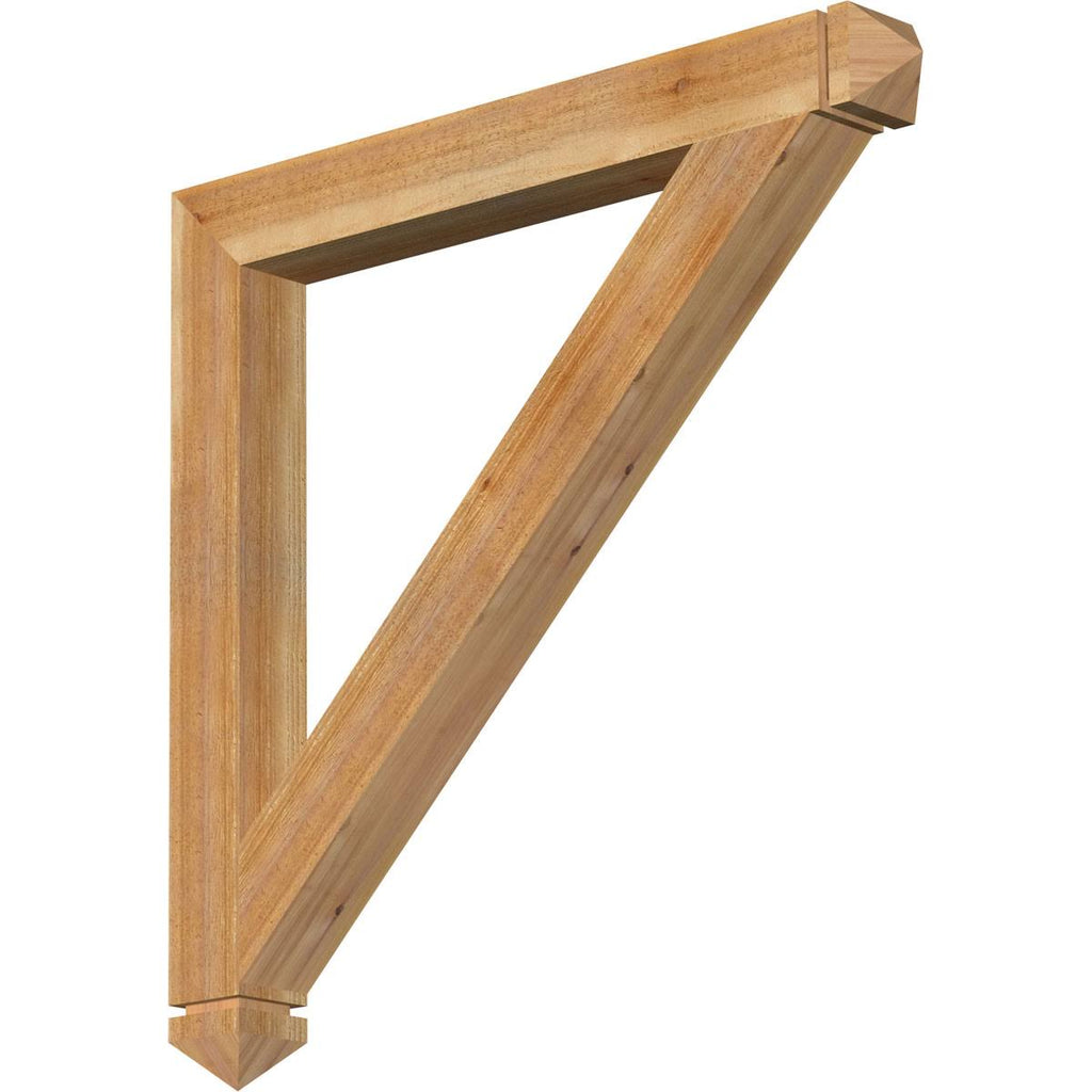 4x22W x 38x22D x 38x22H Traditional Arts & Crafts Rough Sawn Bracket, Western Red Cedar V261