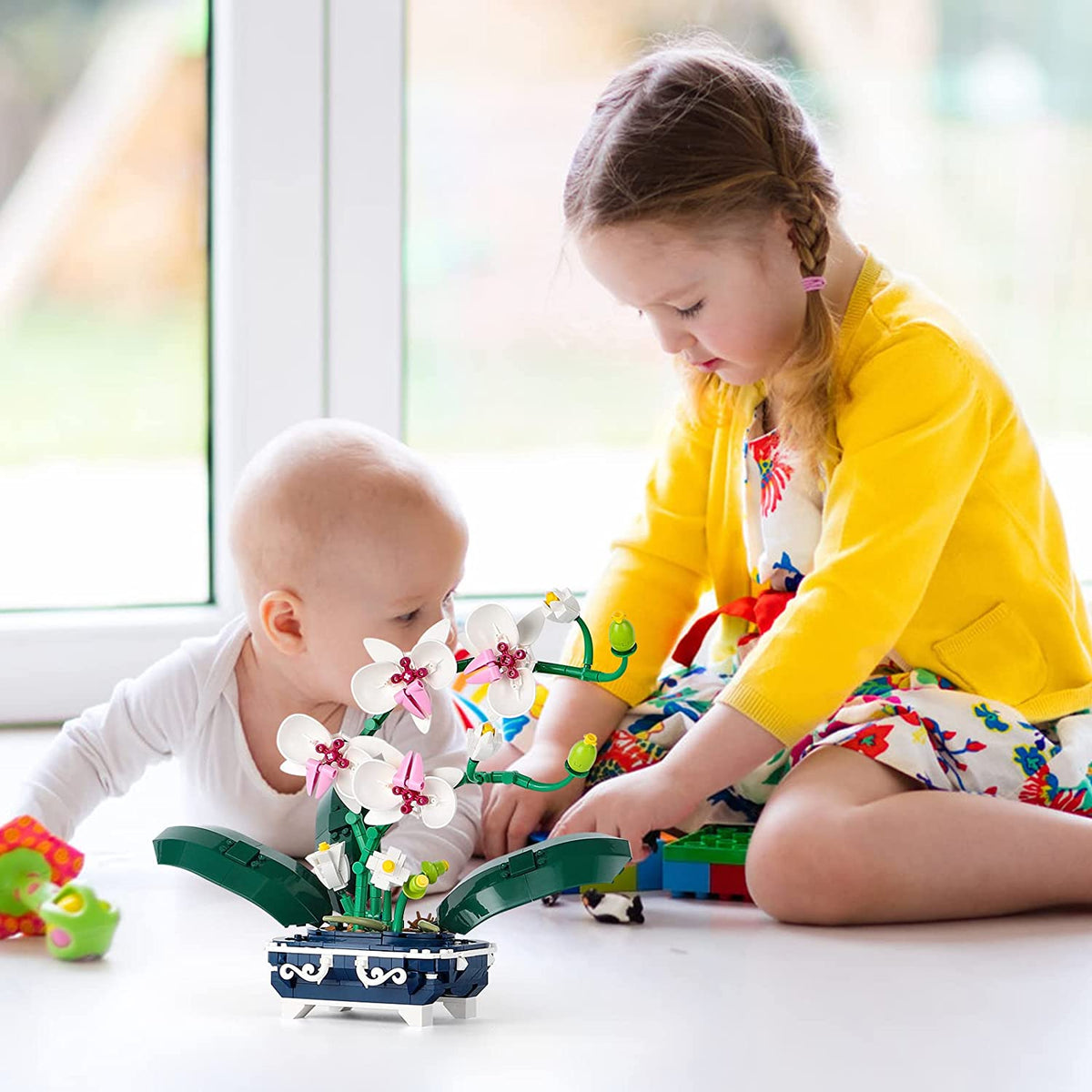 Flower Bouquet Building Kit, DIY Building Blocks Set C32637