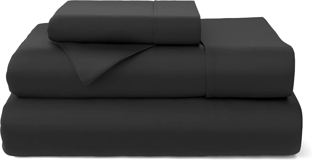 Black 4 Piece Bamboo Viscose Bed Sheet Set W799091