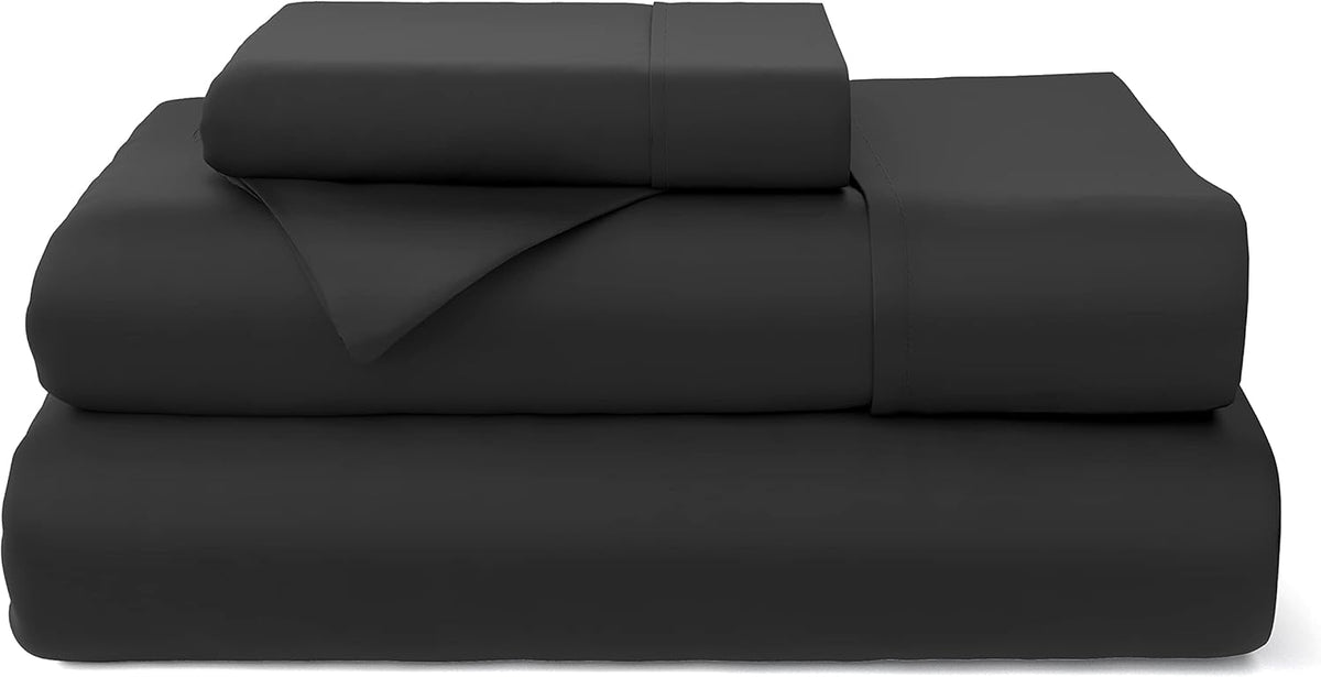 Black 4 Piece Bamboo Viscose Bed Sheet Set W799091