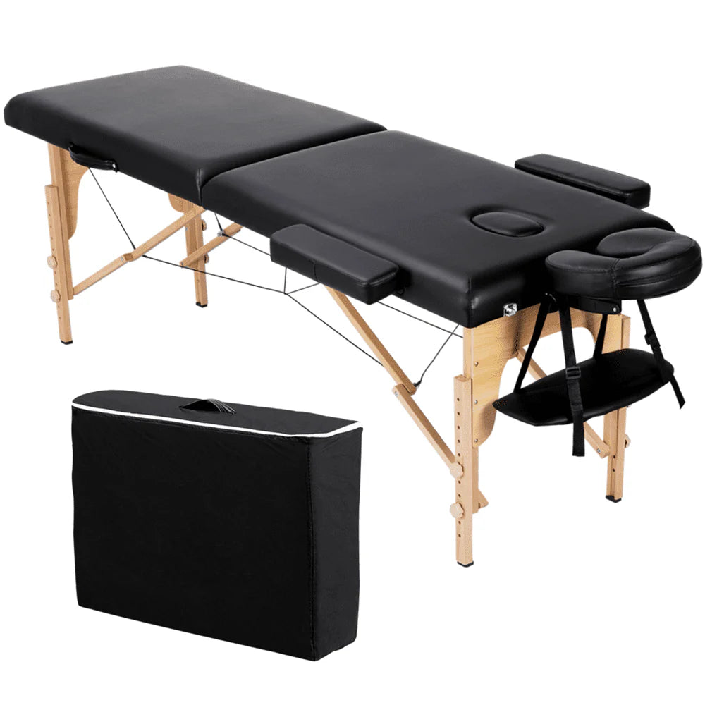 Black Adjustable Folding Massage Bed C161
