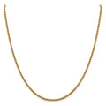 14kt Yellow Gold Diamond Cut Round Box Chain 18 inch Lobster Clasp C344
