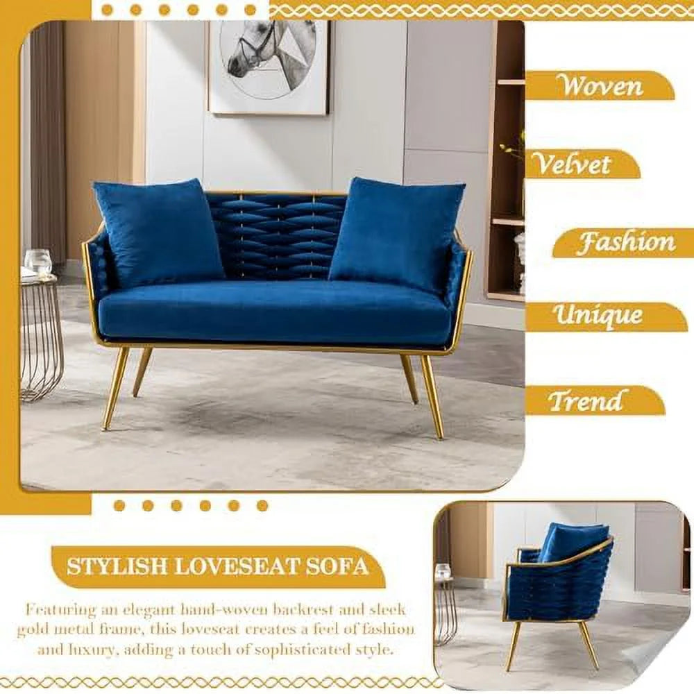 Velvet Accent Sofa Chair with 2 Pillows A2295