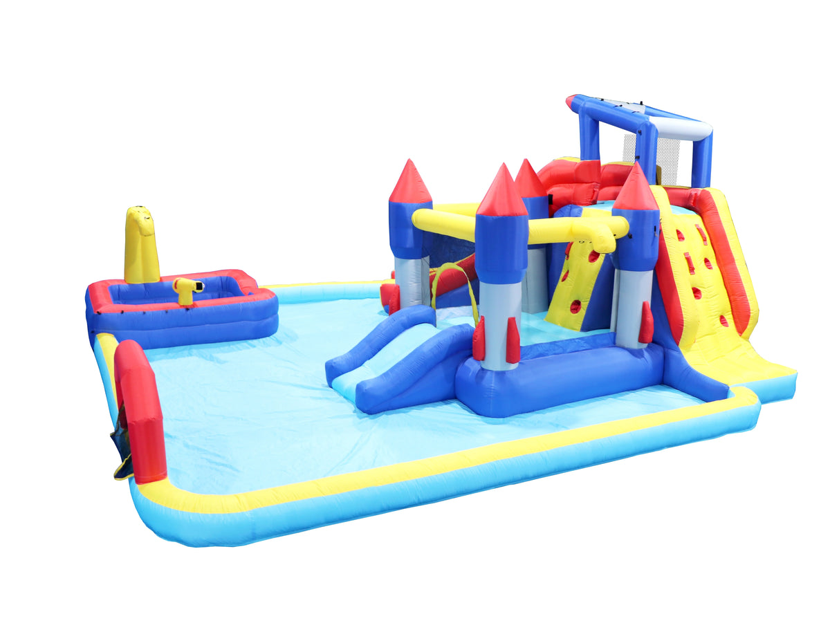 7-in-1 Inflatable Water Park with Splash Pool F1966