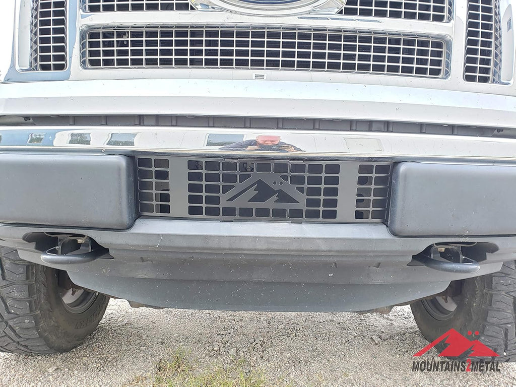 Small Rectangular Vertical Bars Powder Coated Black Stainless Steel Bumper Grille Insert E282175