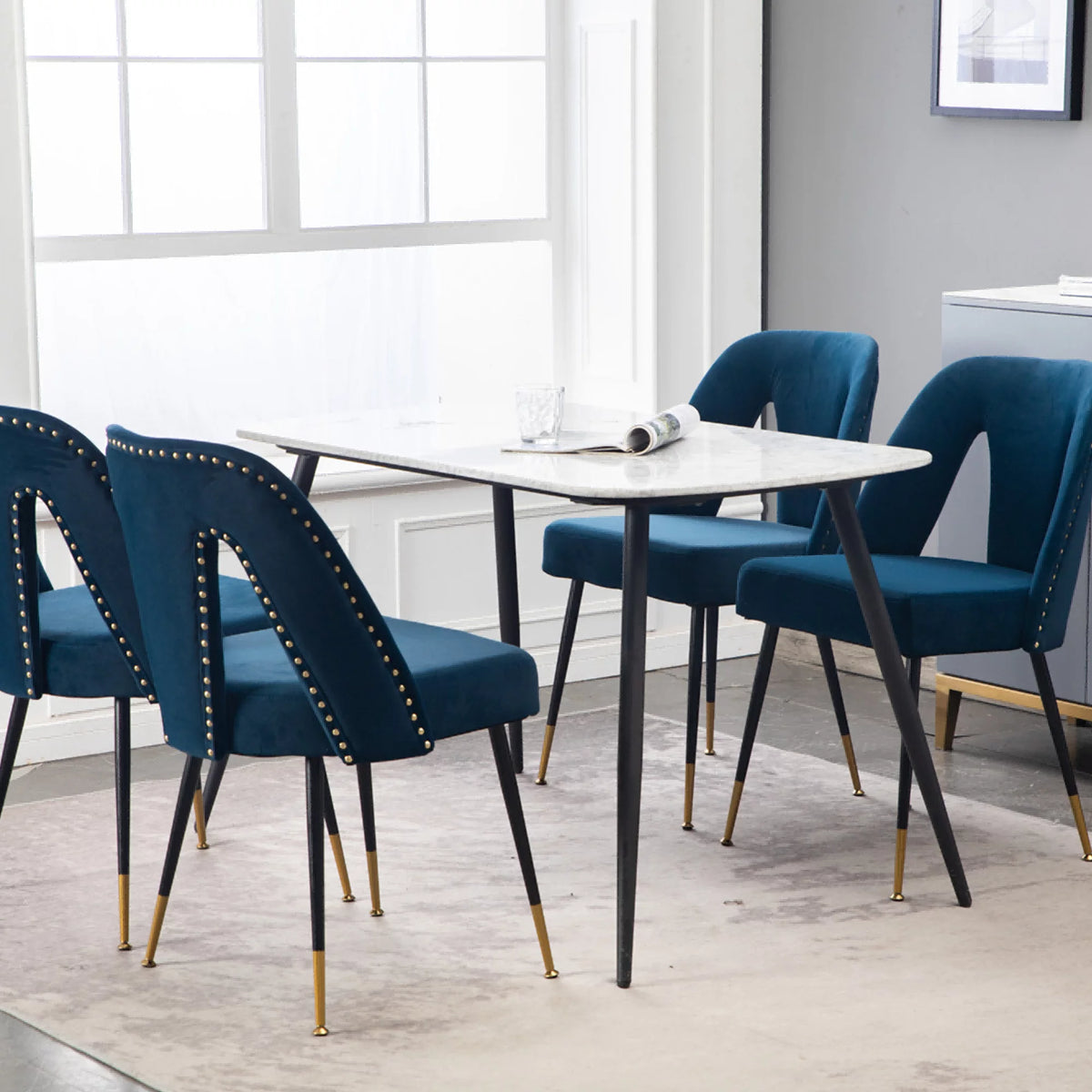 Velvet Upholstered Dining Chairs Set of 2 F914