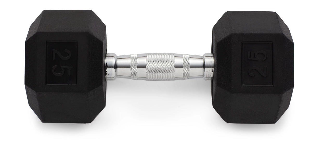25lb Rubber Hex Dumbbell I6944