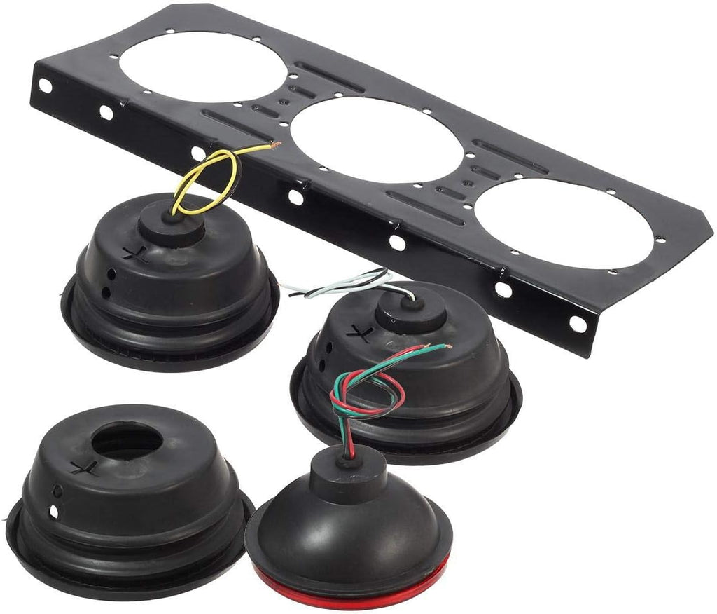 63 LED 4 Inch Round Trailer Tail Lights Bar Kit with Iron Bracket Base Waterproof 12V-30V (2pcs) S32986