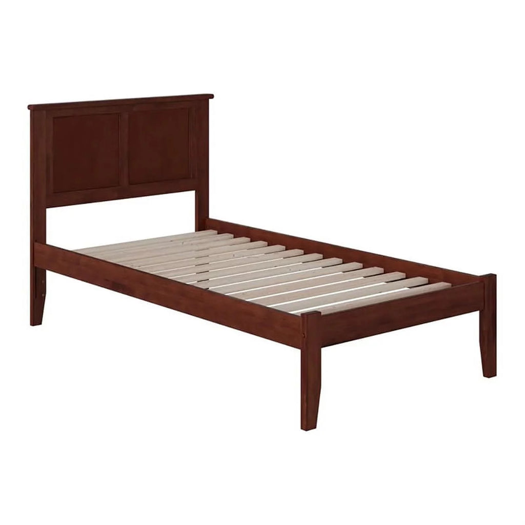 Solid Wood Twin XL Platform Bed with USB in Walnut H589