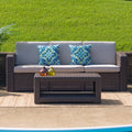 Chocolate Brown Faux Rattan Coffee Table Q3895