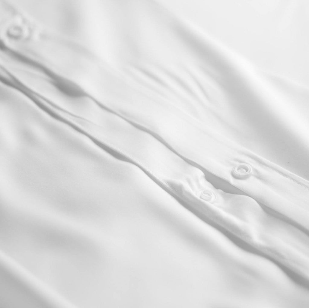 Feather White Twin Bamboo Lyocell Duvet Cover C2142