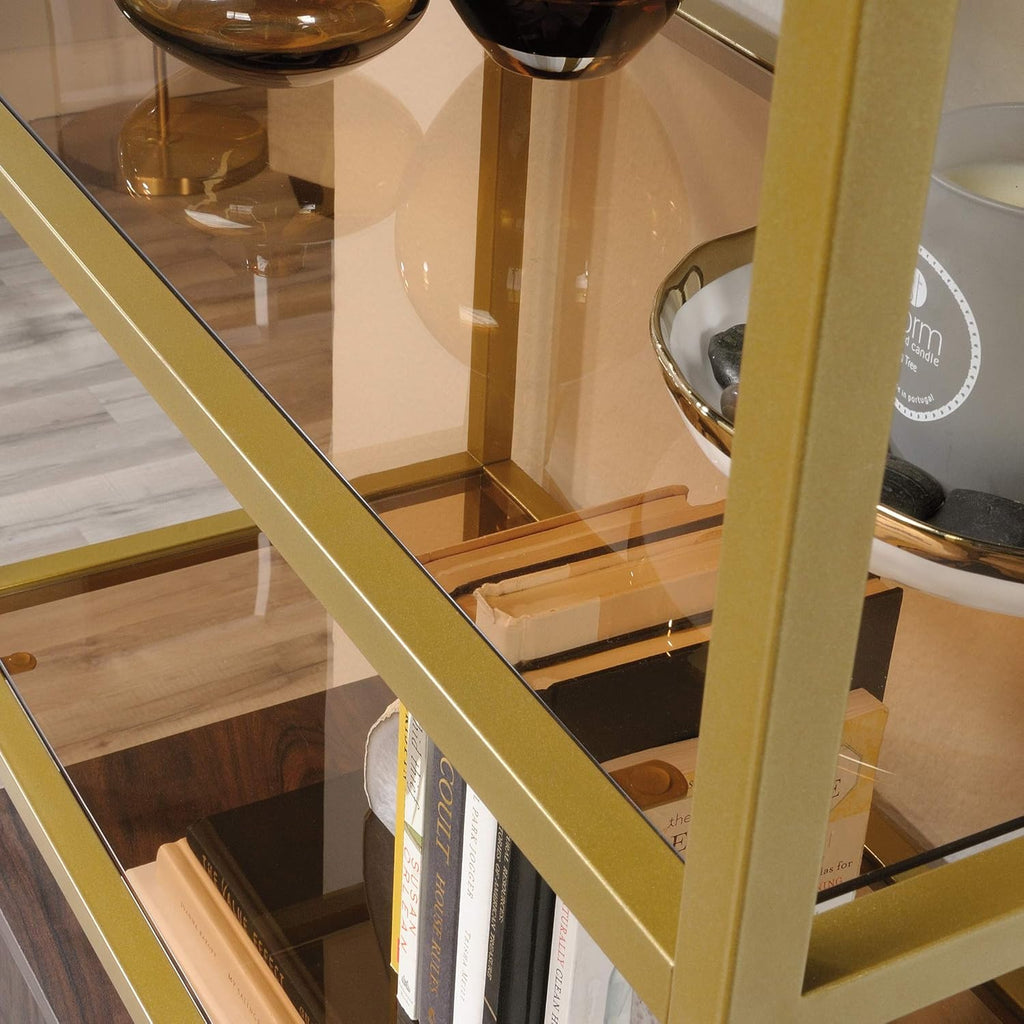 Bookcase with Doors, Rich Walnut Finish O75790