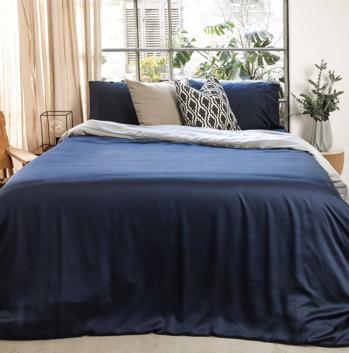 Feather White Twin Bamboo Lyocell Duvet Cover C2142