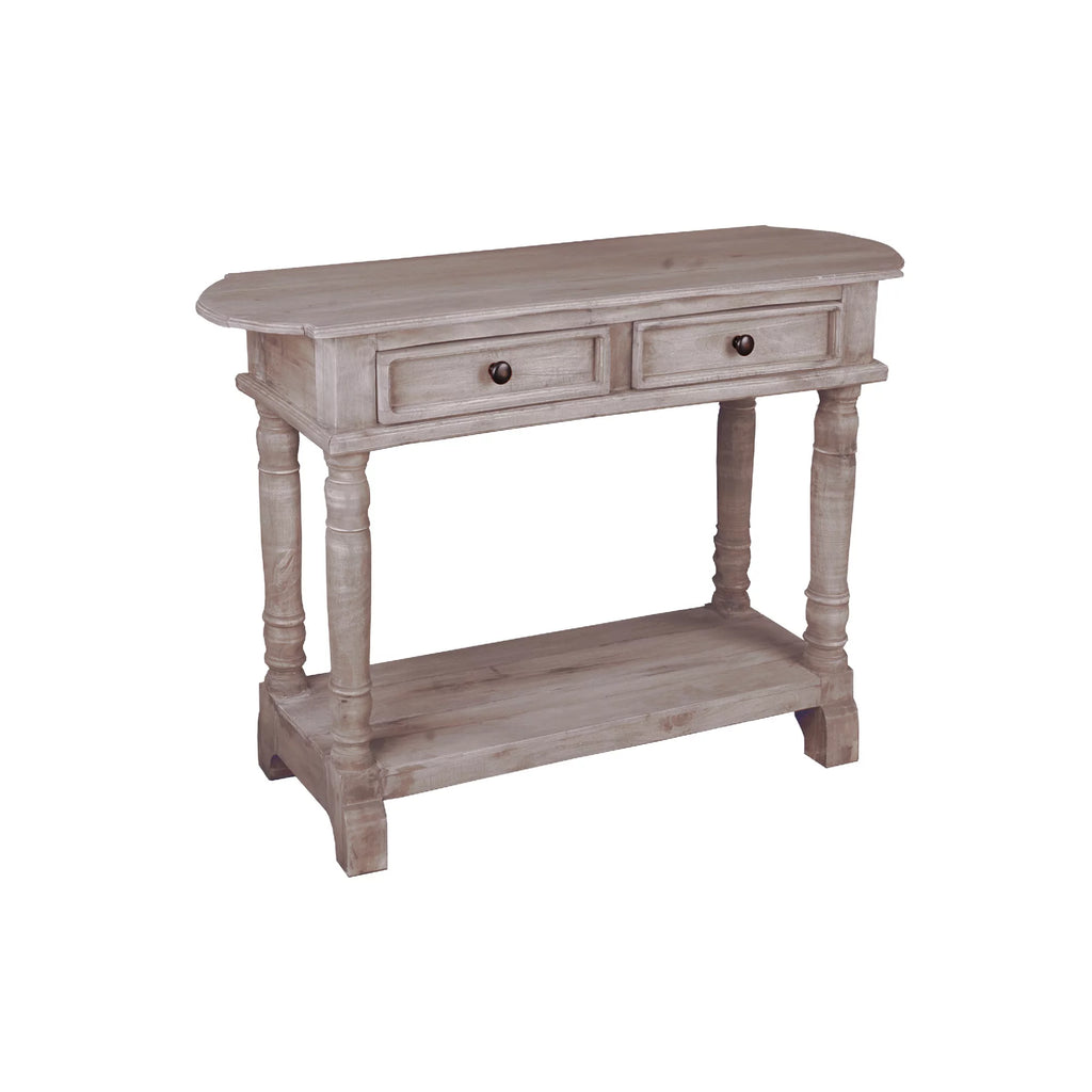 47" Natural Limewash Console Table with Drawers S8881