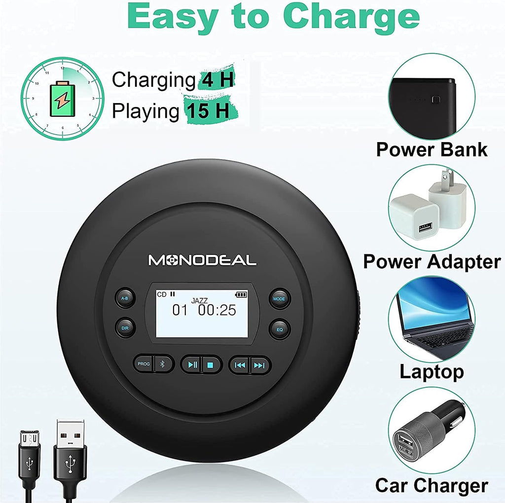 Bluetooth CD Player with Headphones, Pack of 2 W2748
