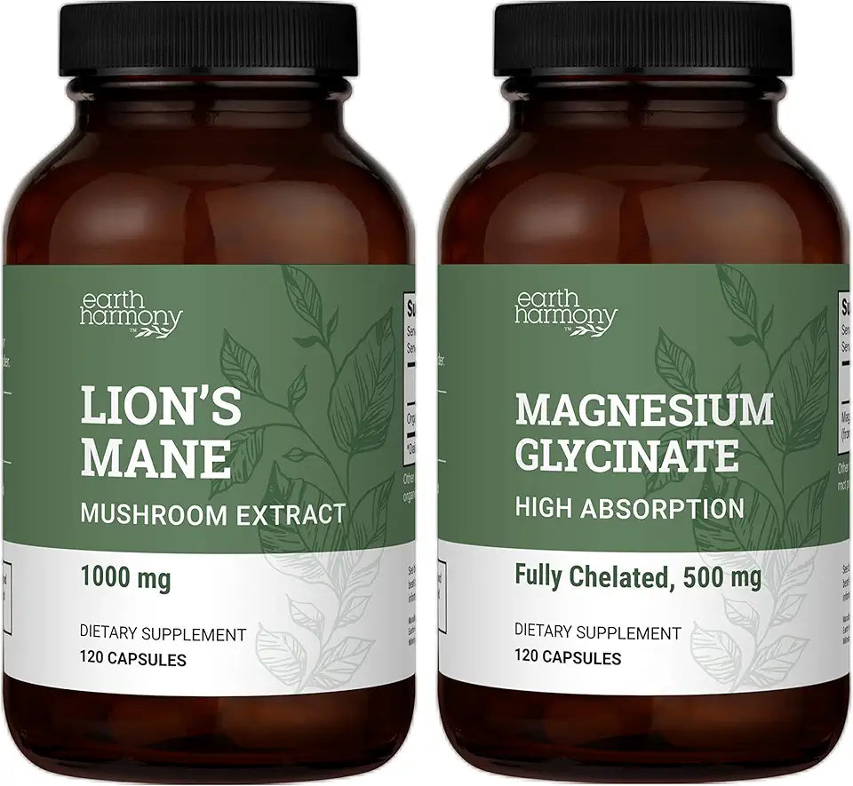Magnesium Glycinate 500mg & Lion's Mane 120 Capsules C56760