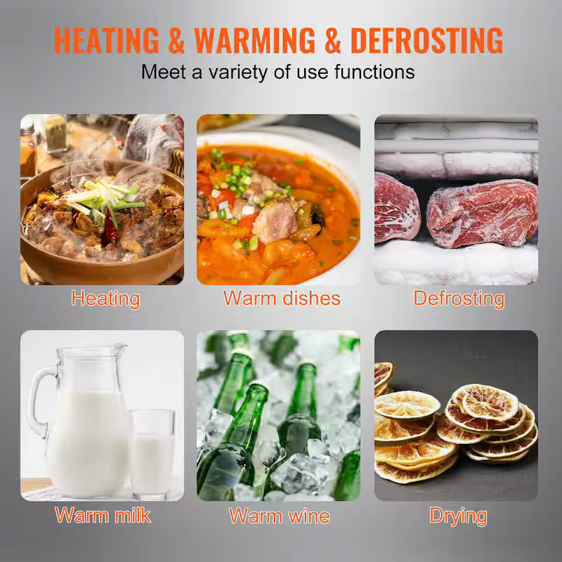 Black Portable Tempered Glass Electric Warming Tray F681732