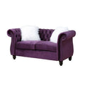 Purple Velvet Loveseat with 2 Pillows J2740