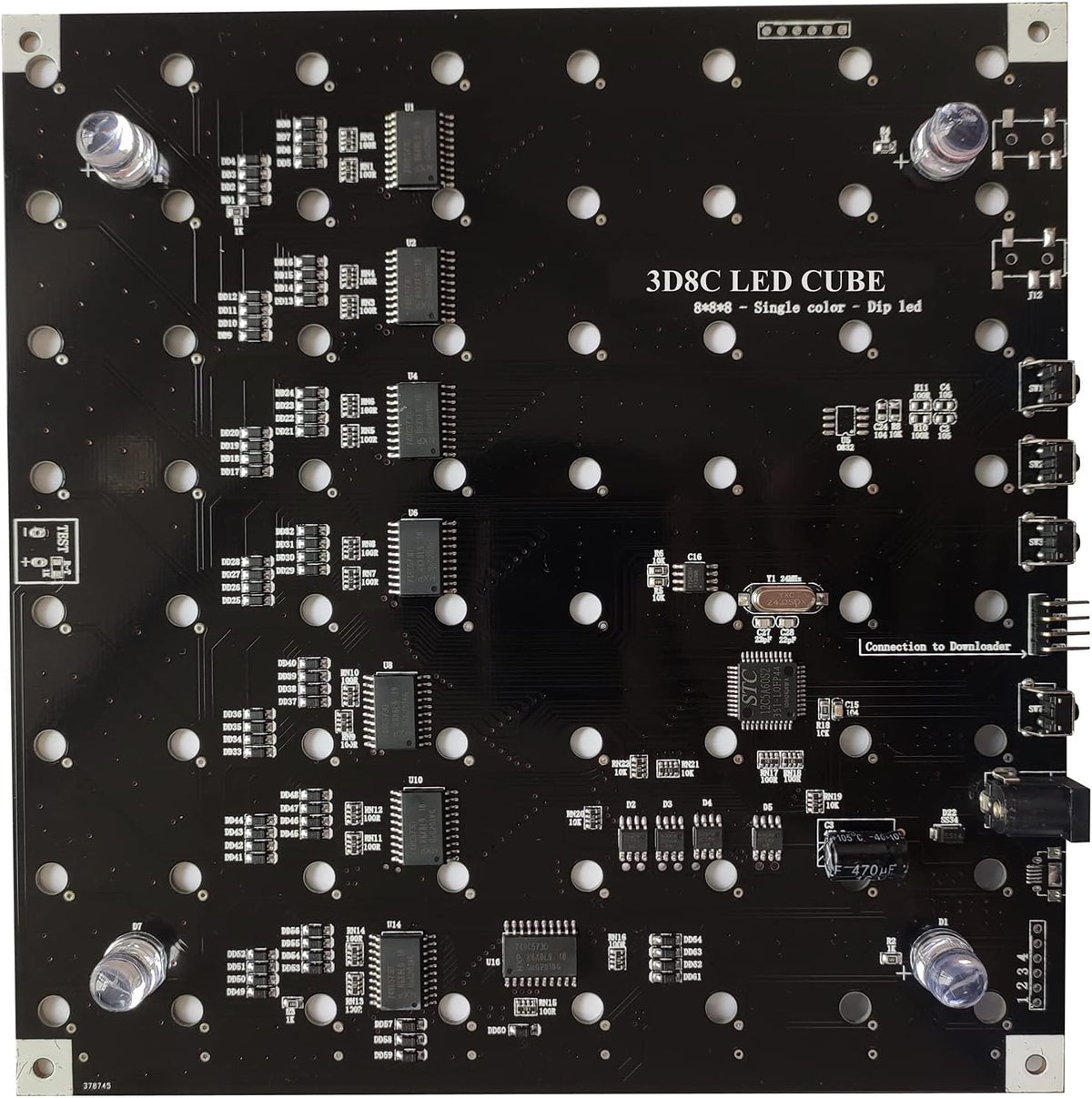 8x8x8 LED Cube Kit DIY Electronic Soldering Project Kit V256200