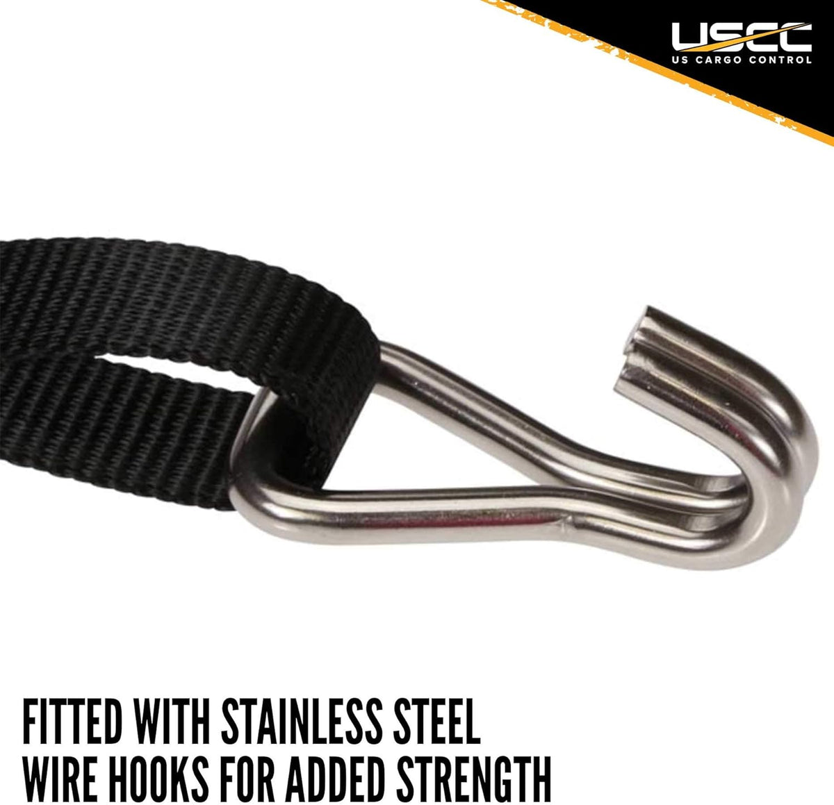 Stainless Steel Ratchet Strap Tie Down 1 Inch Wide 10 Foot Long Black 4 Pack K814