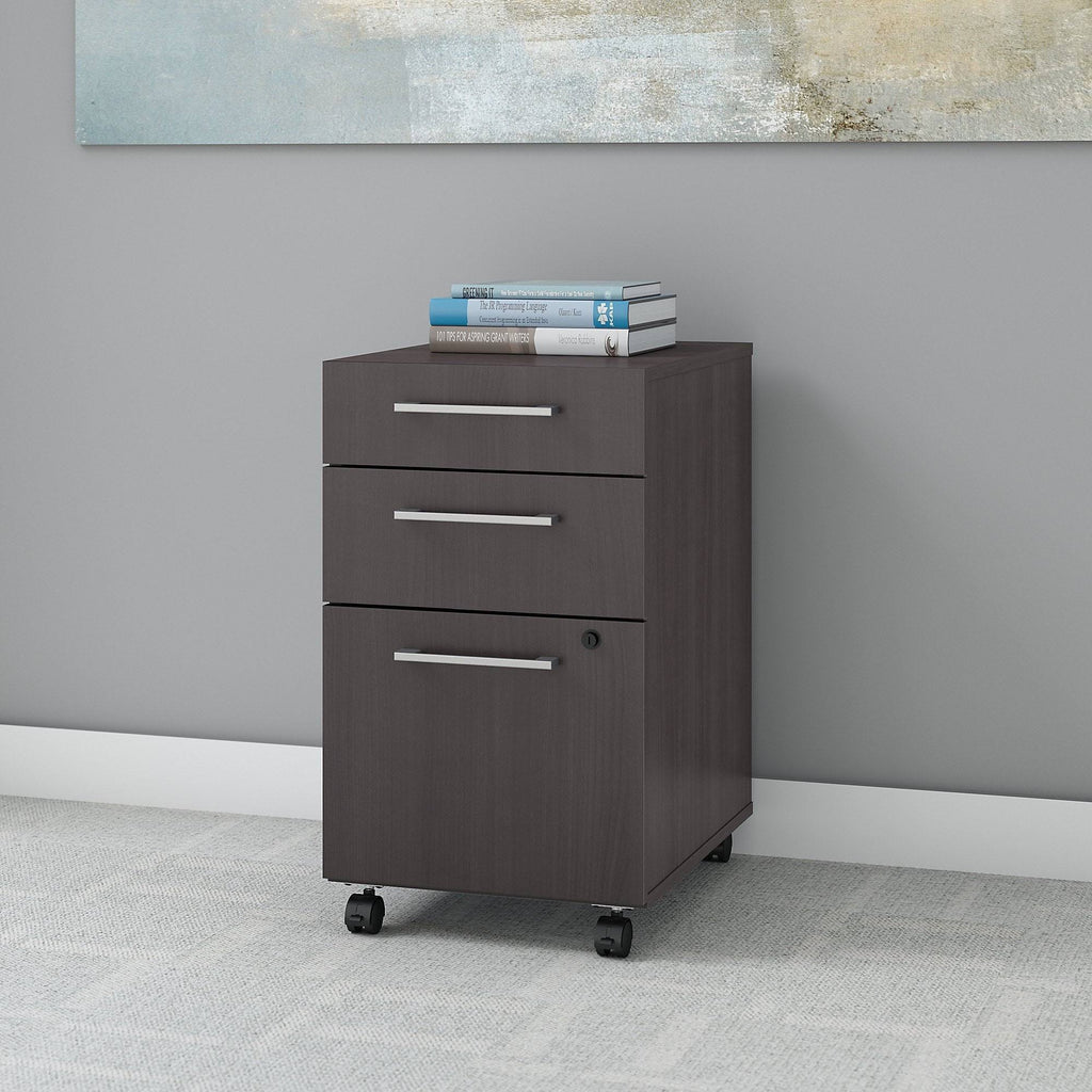 3 Drawer Mobile File Cabinet, Storm Gray W185