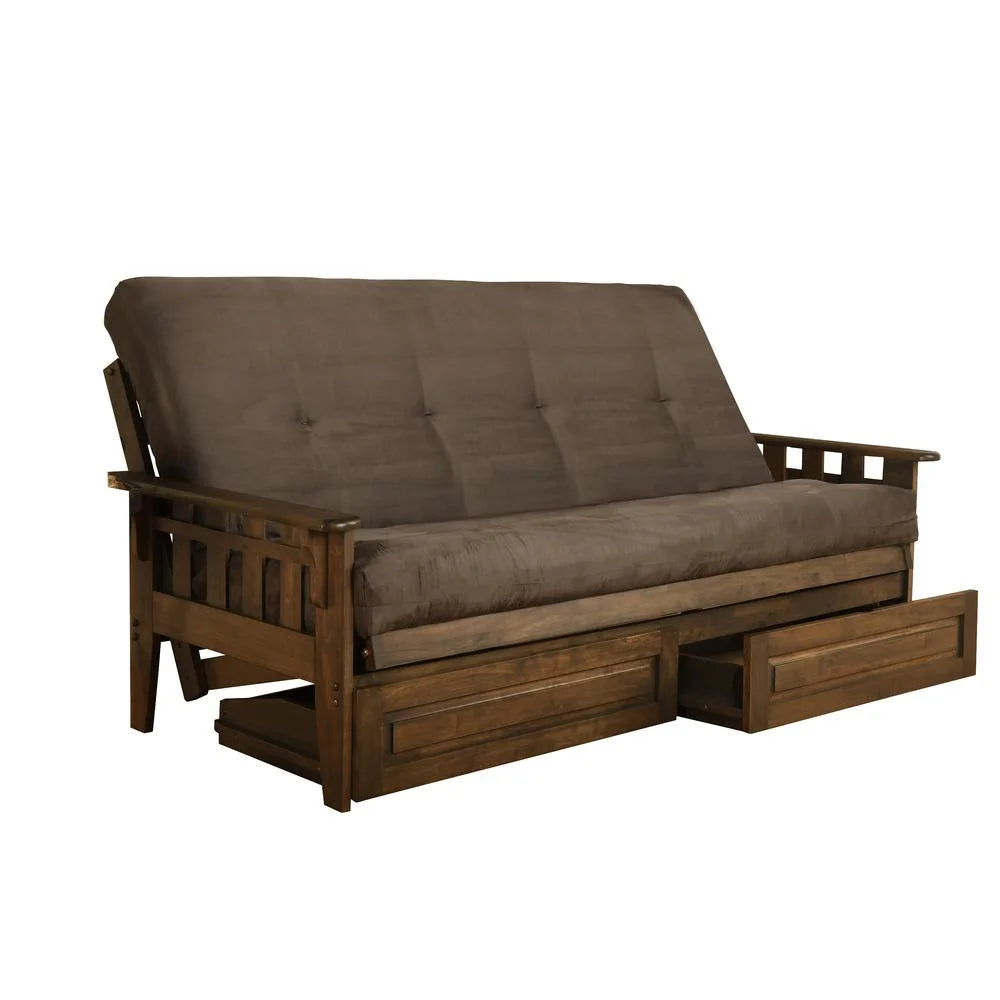 Gray Suede Fabric Mattress with Frame I5494