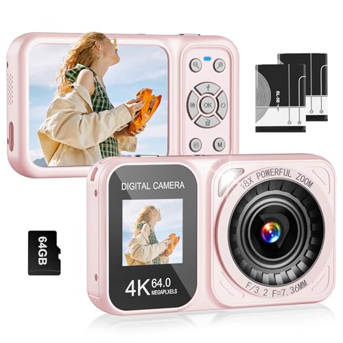 4K 64MP 18X Zoom Point and Shoot Digital Camera with 64GB TF Card P5422
