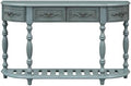Retro Curved Console Table with 2 Top Drawers and Solid Wooden Frame P39818