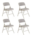 4 Pack Deluxe Fabric Folding Chair, Graystone/Gray U555888
