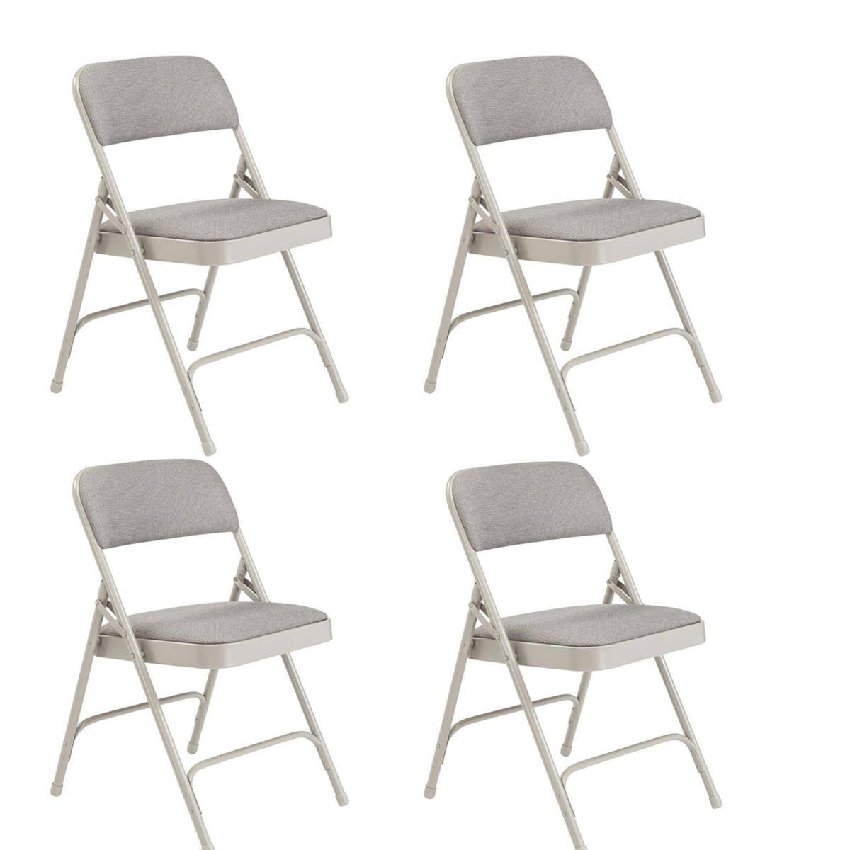 4 Pack Deluxe Fabric Folding Chair, Graystone/Gray U555888