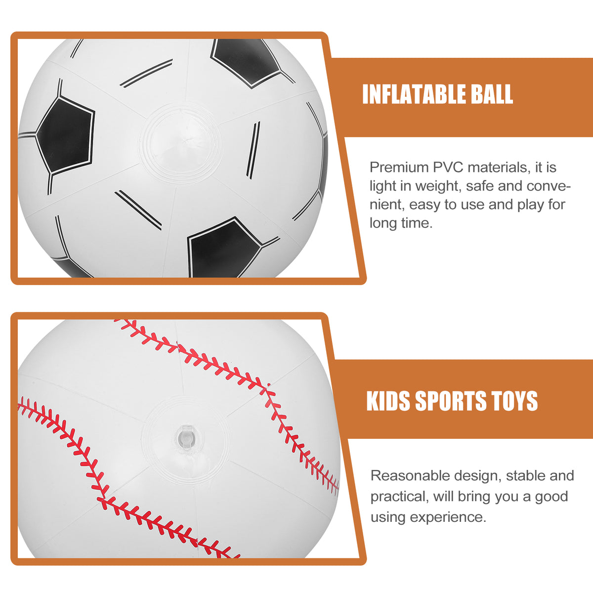 12 Pcs Inflatable Beach Ball Baseball Balls O7099