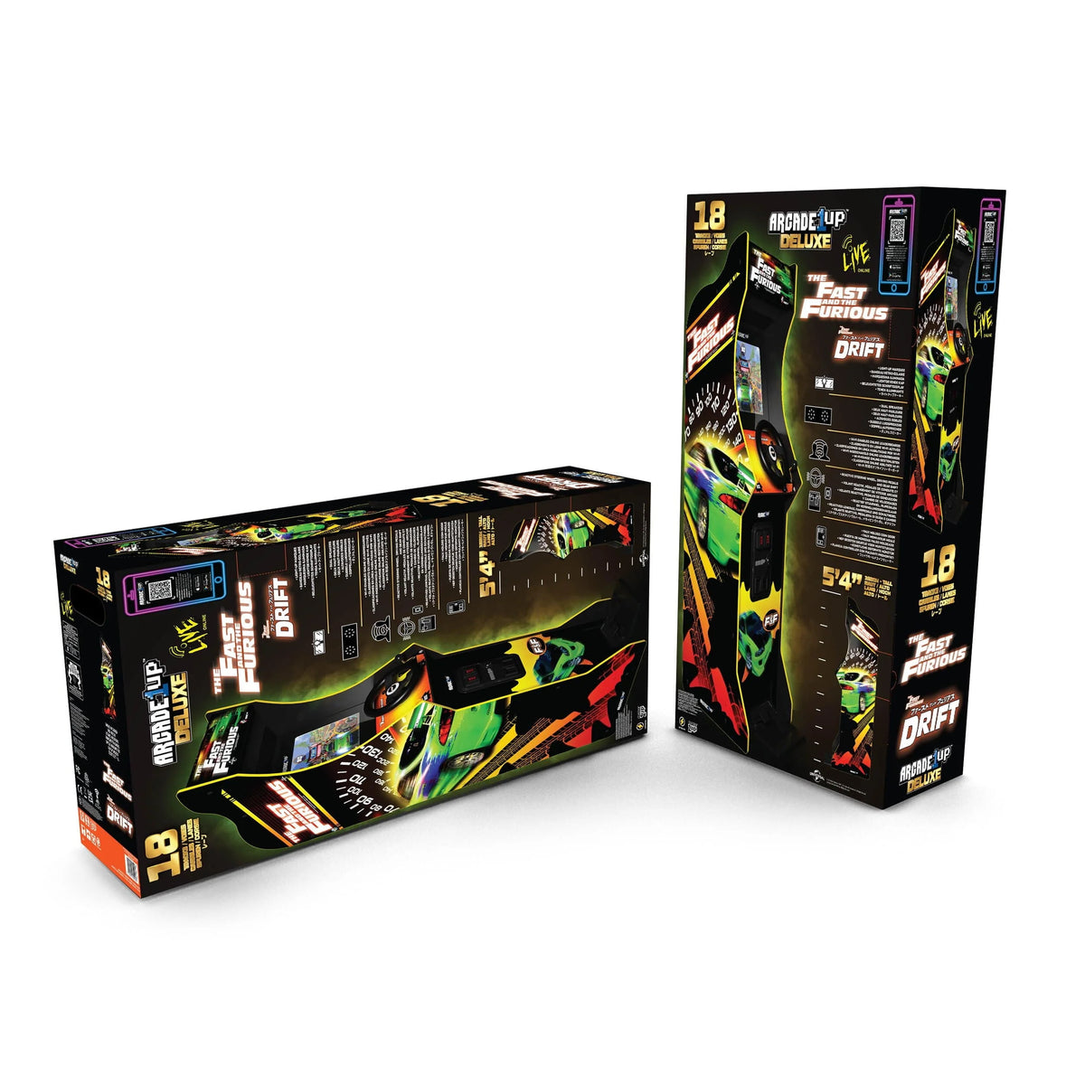 Deluxe Arcade Game with 5-foot-tall Stand-up Cabinet, 2 Classic Games, and 17-inch LCD Screen H35738