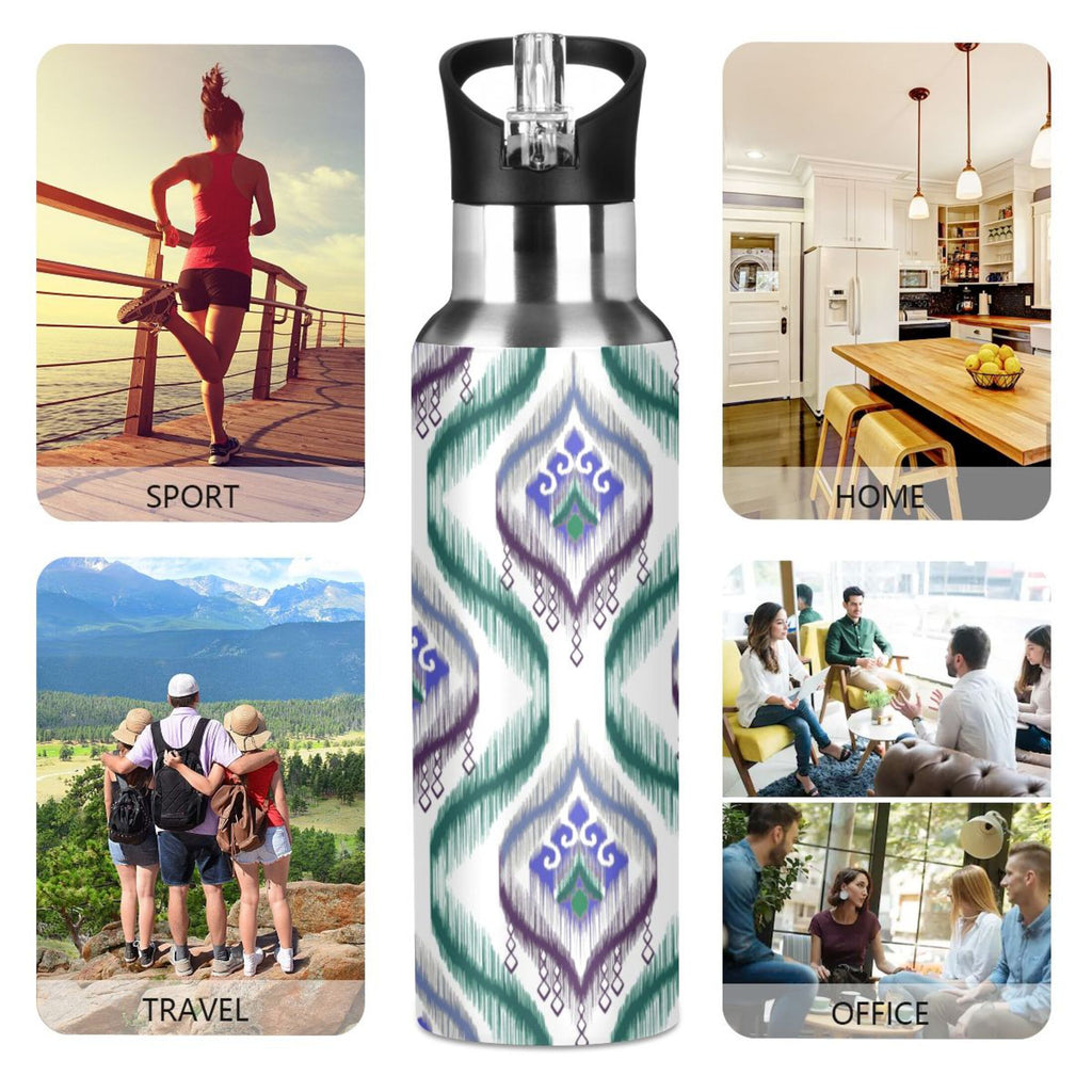 20 oz Stainless Steel Insulated Water Bottle with Straw Lid O28953