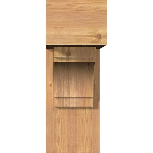 7 1/2x22W x 20x22D x 20x22H Merced Block Smooth Bracket w/ Offset Brace, Western Red Cedar D696