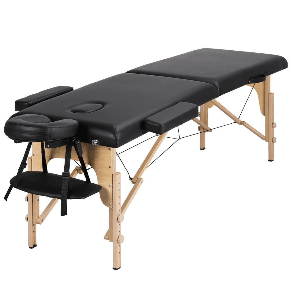 Black Adjustable Folding Massage Bed C161